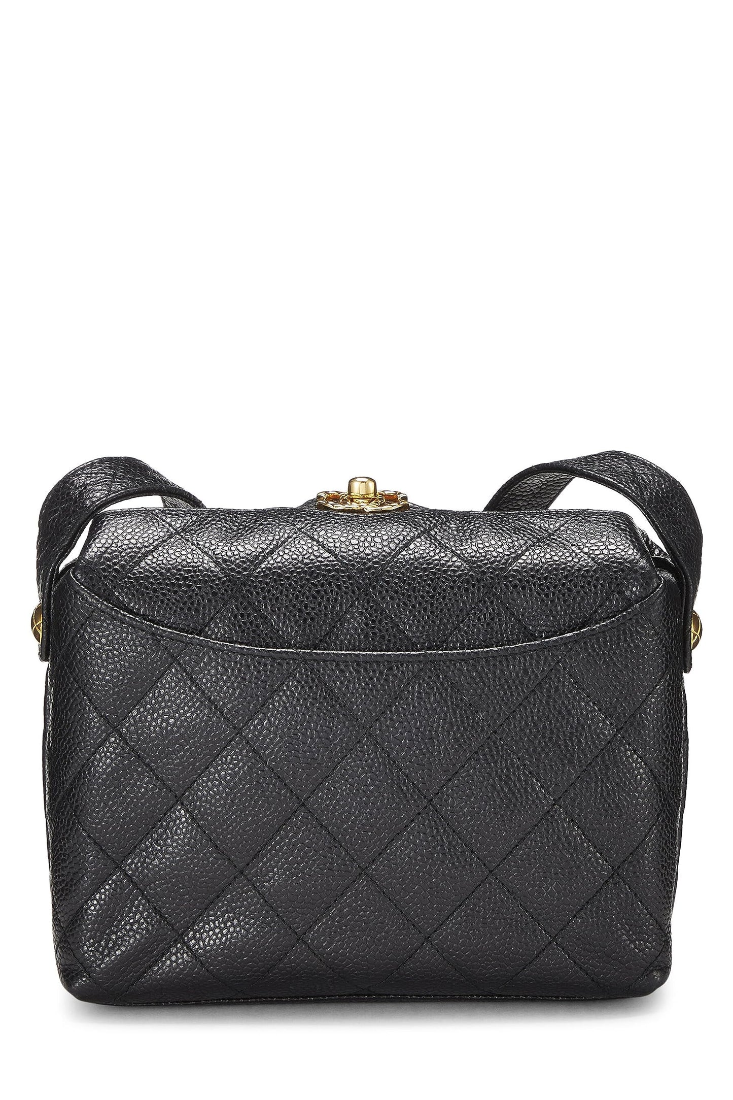 Chanel, sac à bandoulière Black Caviar d'occasion, noir