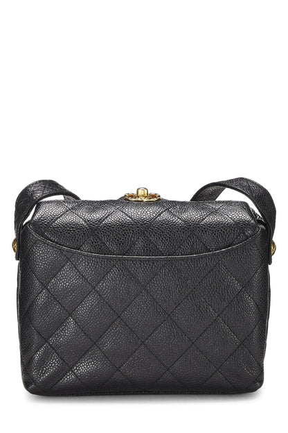 Chanel, Bolso de hombro de caviar negro Pre-Loved, Negro