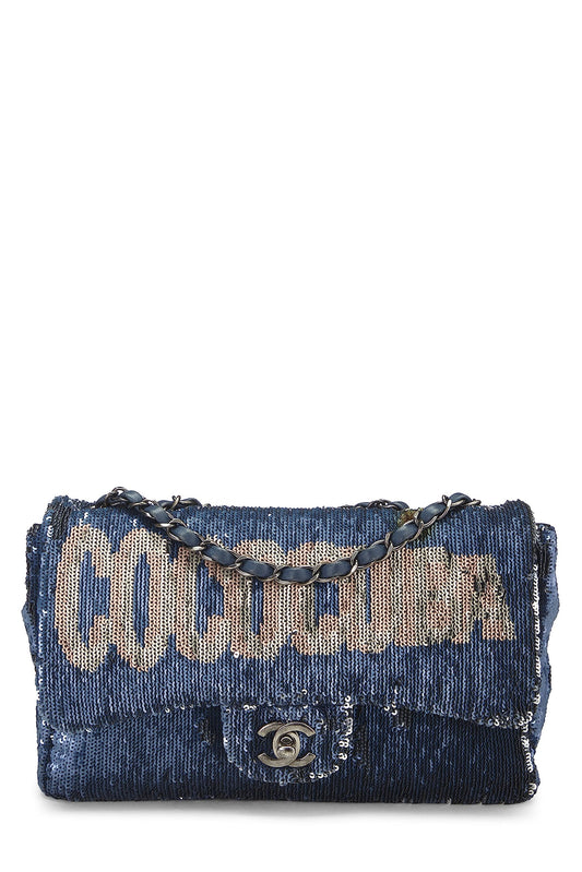 Chanel, Pre-Loved Paris-Cuba Navy Sequin Classic Flap Bag Medium, Navy