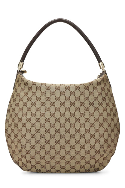 Gucci, sac hobo en toile GG d'origine d'occasion, marron