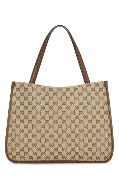 Gucci, sac fourre-tout Horsebit 1955 en toile GG d'occasion, marron