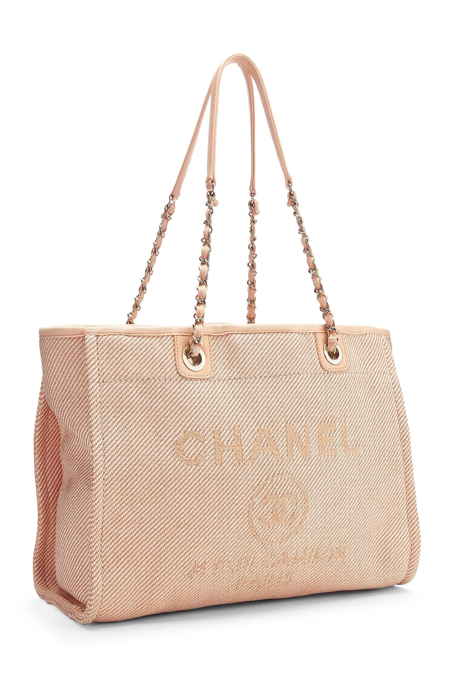 Chanel, Deauville Small en toile rose d'occasion, rose