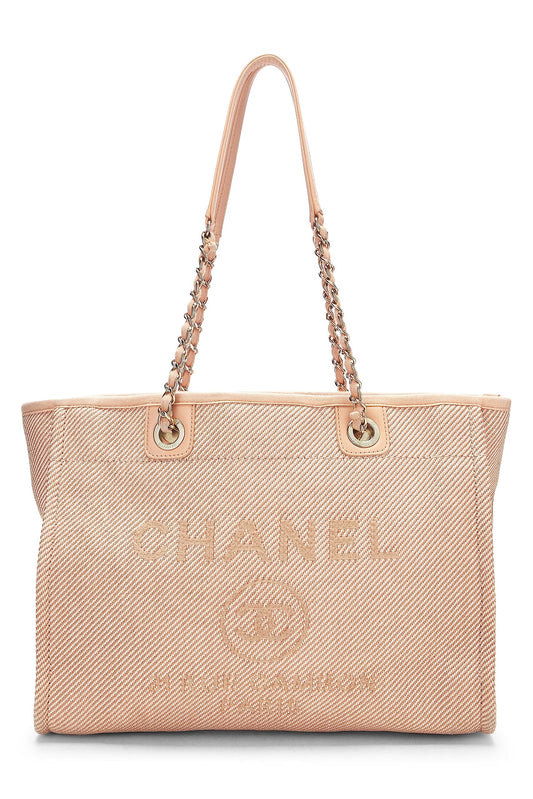 Chanel, Pre-Loved Pink Canvas Deauville Small, Pink