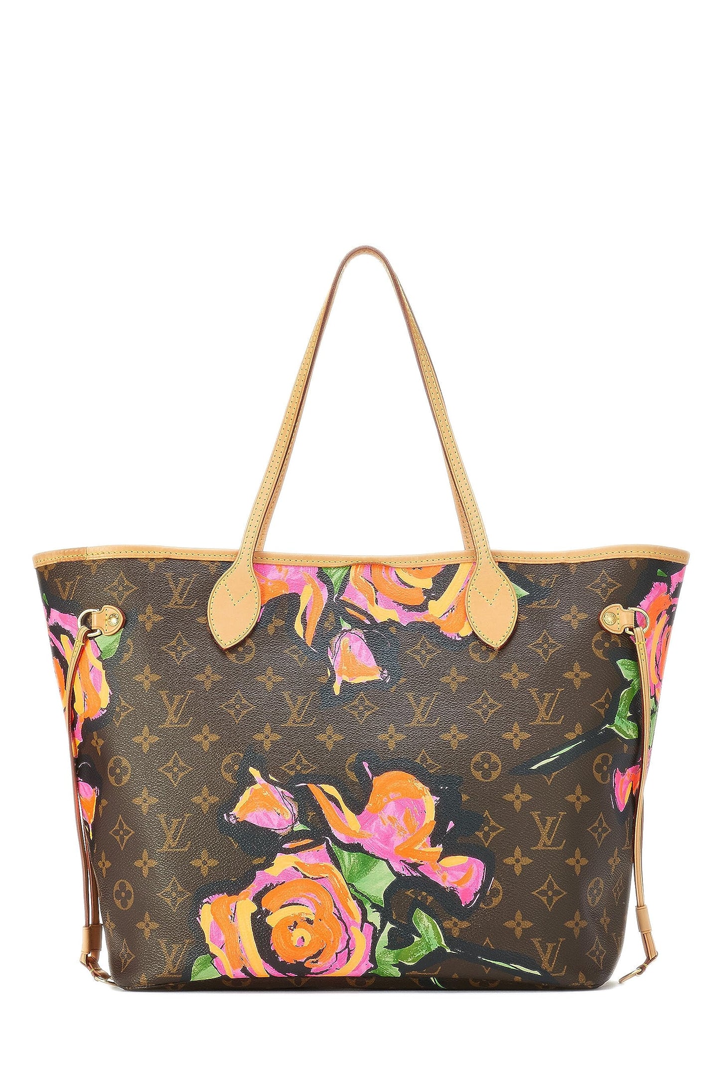 Louis Vuitton, Pre-Loved Stephen Sprouse x Louis Vuitton Monogram Canvas Roses Neverfull MM, Marrón