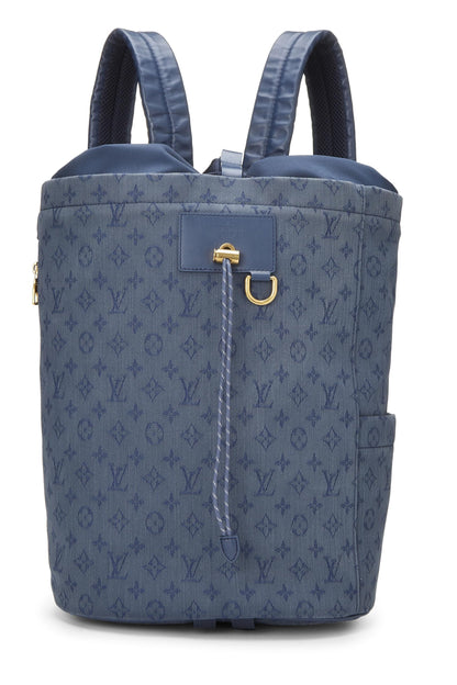 Louis Vuitton, sac à dos en denim bleu monogrammé d'occasion, bleu