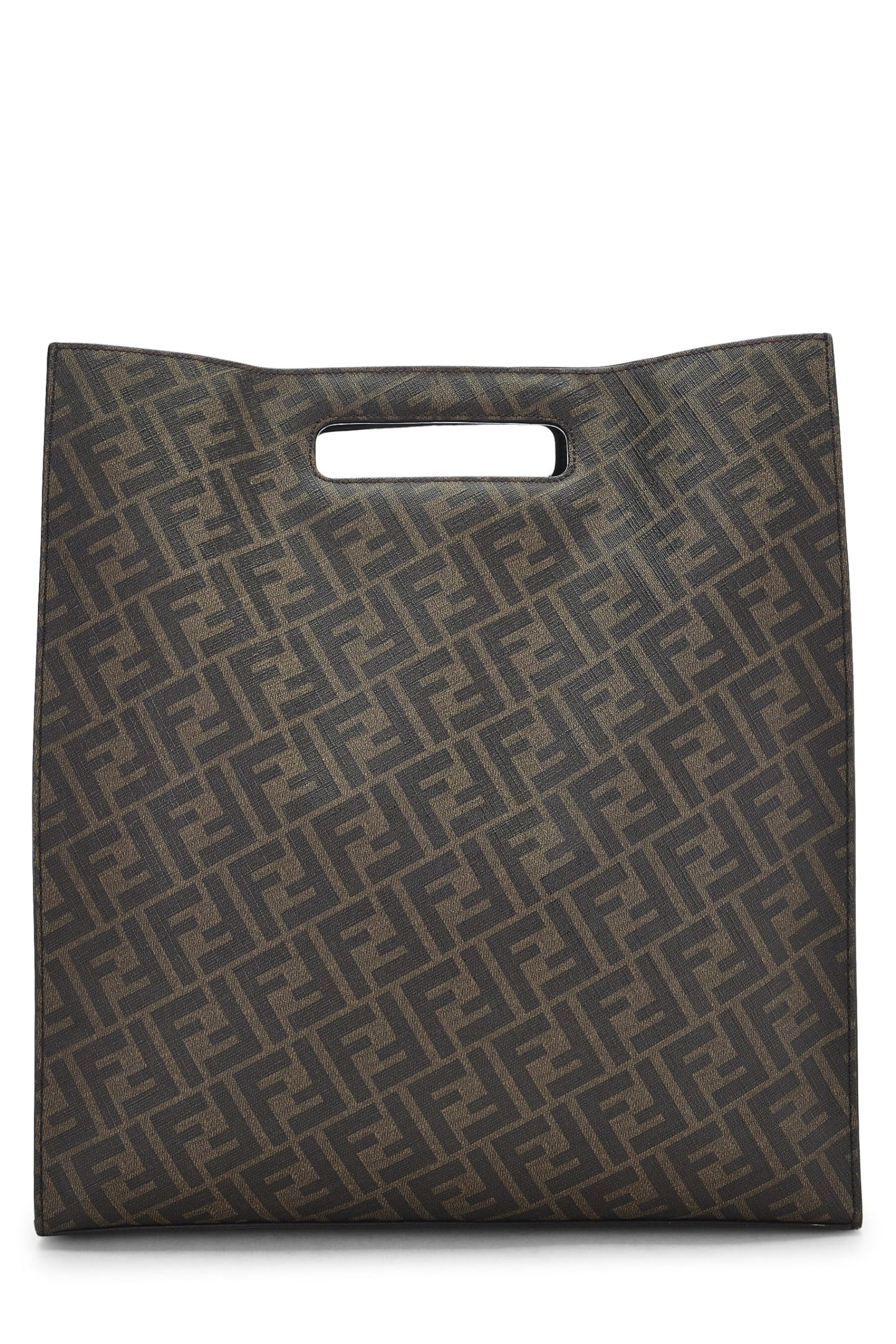 Fendi, sac fourre-tout en toile enduite marron Zucca d'occasion, noir