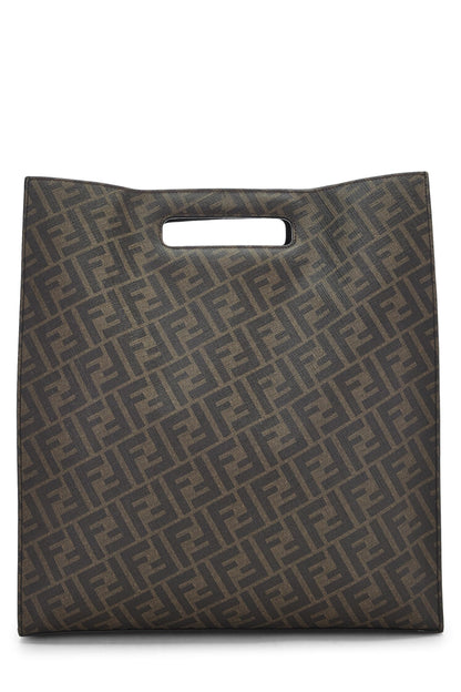 Fendi, sac fourre-tout en toile enduite marron Zucca d'occasion, noir