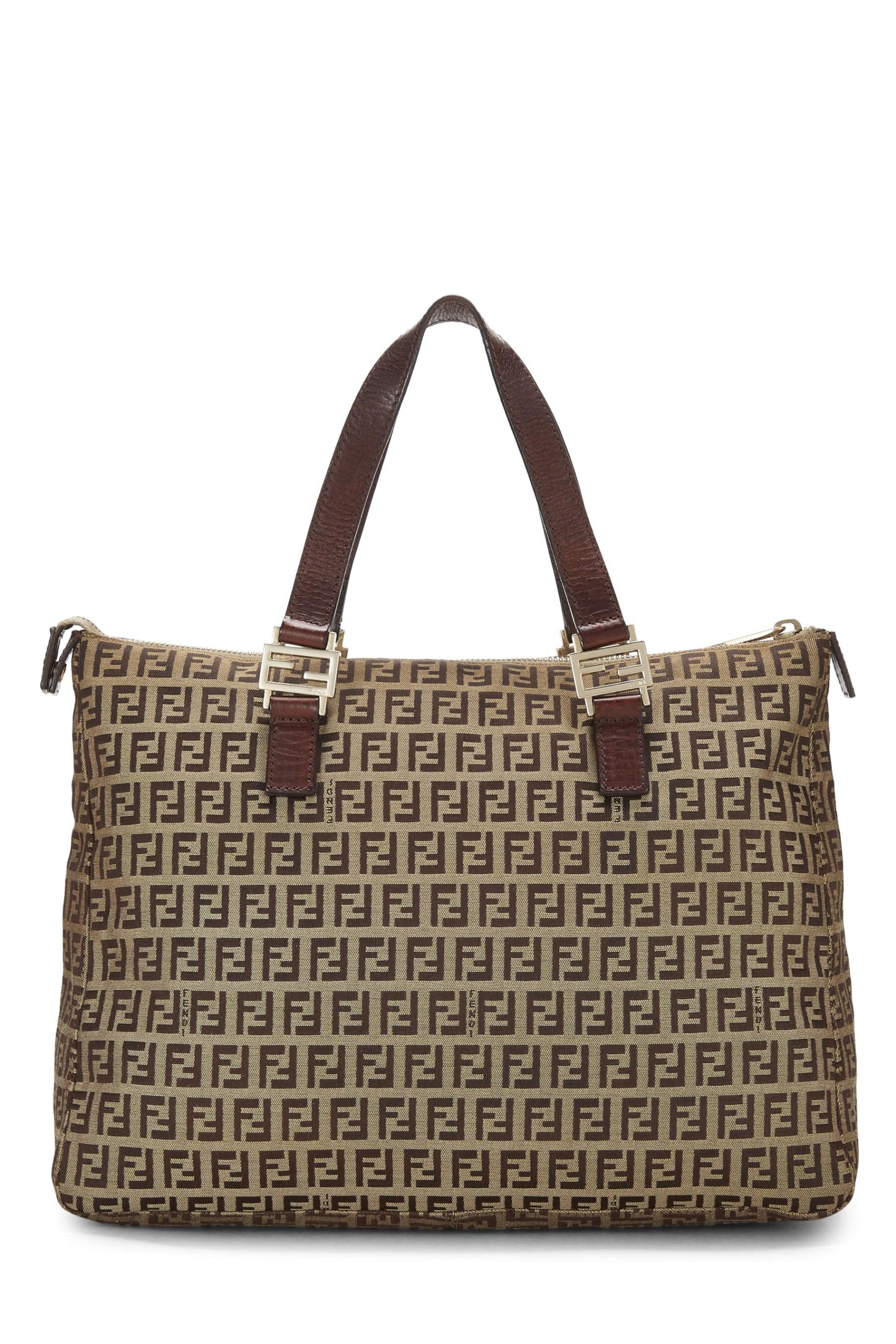 Fendi, sac fourre-tout en toile marron Zucchino, petit modèle, d'occasion, marron