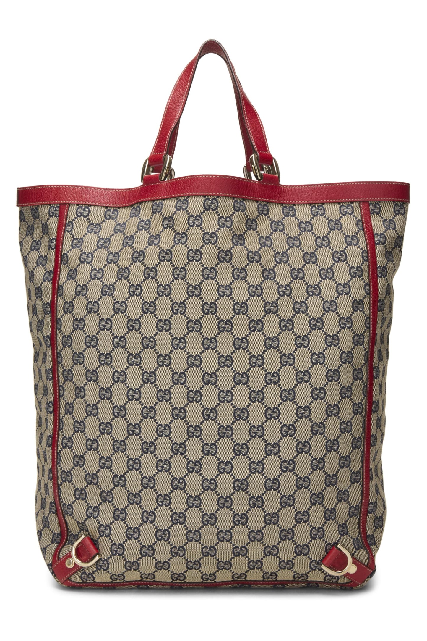 Gucci, Pre-Loved Red Original GG Canvas D-Ring Abbey Vertical Tote, Red