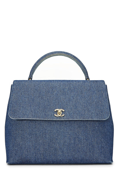 Chanel, Kelly en denim bleu d'occasion, bleu