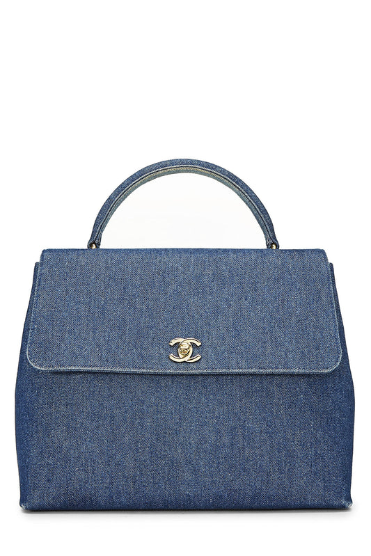 Chanel, Kelly en denim bleu d'occasion, bleu