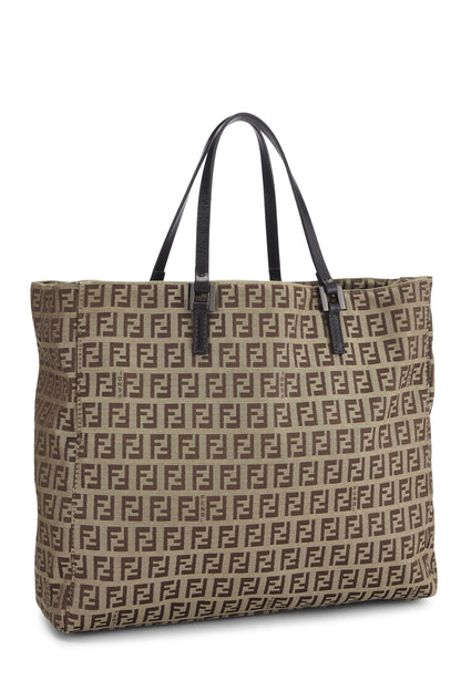 Fendi, Pre-Loved Brown Zucchino Canvas Tote Small, Brown