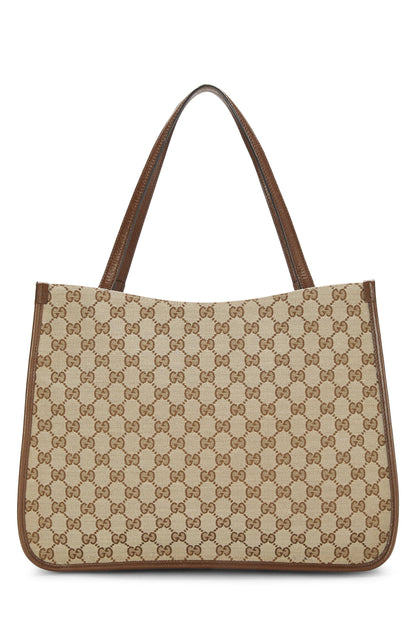 Gucci, sac fourre-tout en toile GG 1955 Horsebit d'origine d'occasion, marron