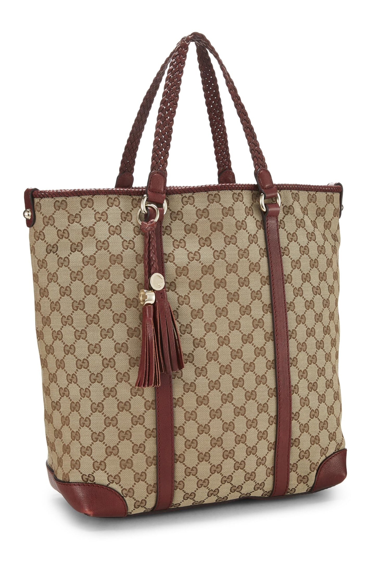 Gucci, sac fourre-tout en toile GG bordeaux d'occasion, bordeaux