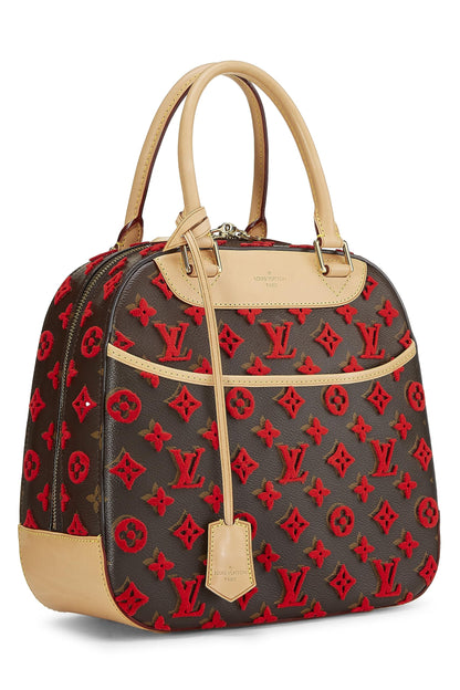 Louis Vuitton, bolso de mano Deauville Cube con monograma rojo de segunda mano, rojo