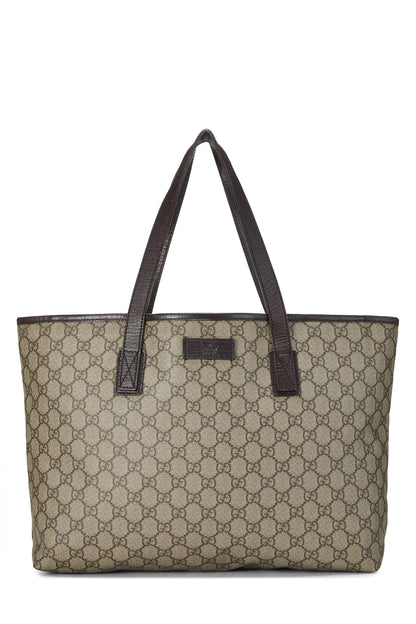 Gucci, sac fourre-tout en toile GG Supreme Original d'occasion, grand modèle, marron