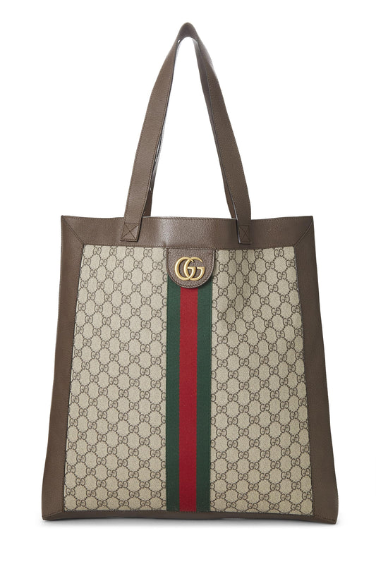 Gucci, sac fourre-tout Ophidia en toile GG Supreme d'origine d'occasion, grand modèle, marron