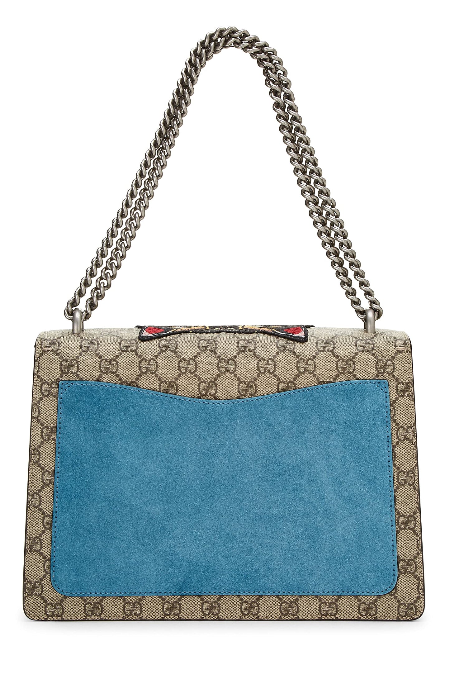 Gucci, sac à bandoulière Dionysus Tiger en toile suprême GG bleu d'occasion, taille moyenne, bleu