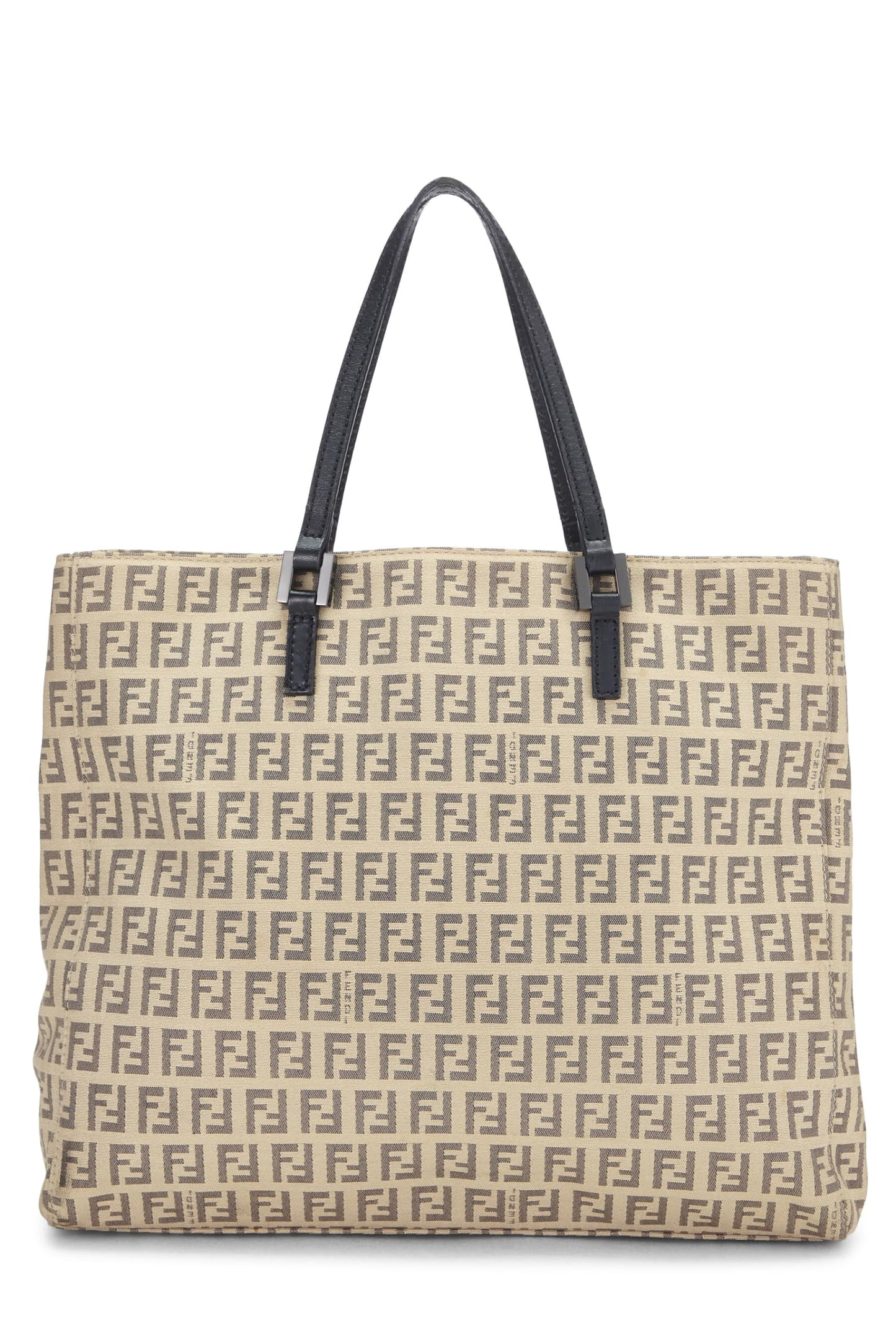 Fendi, sac fourre-tout en toile beige Zucchino, petit modèle, noir