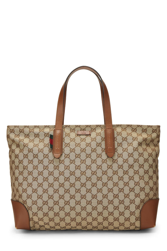 Gucci, sac fourre-tout en toile GG marron d'occasion, marron