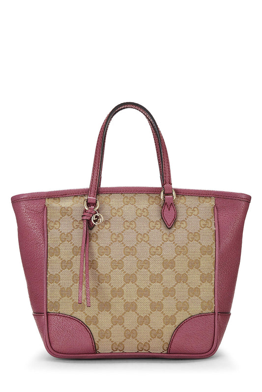 Gucci, sac fourre-tout Bree à poignée supérieure en toile GG violet d'occasion, petit modèle, violet