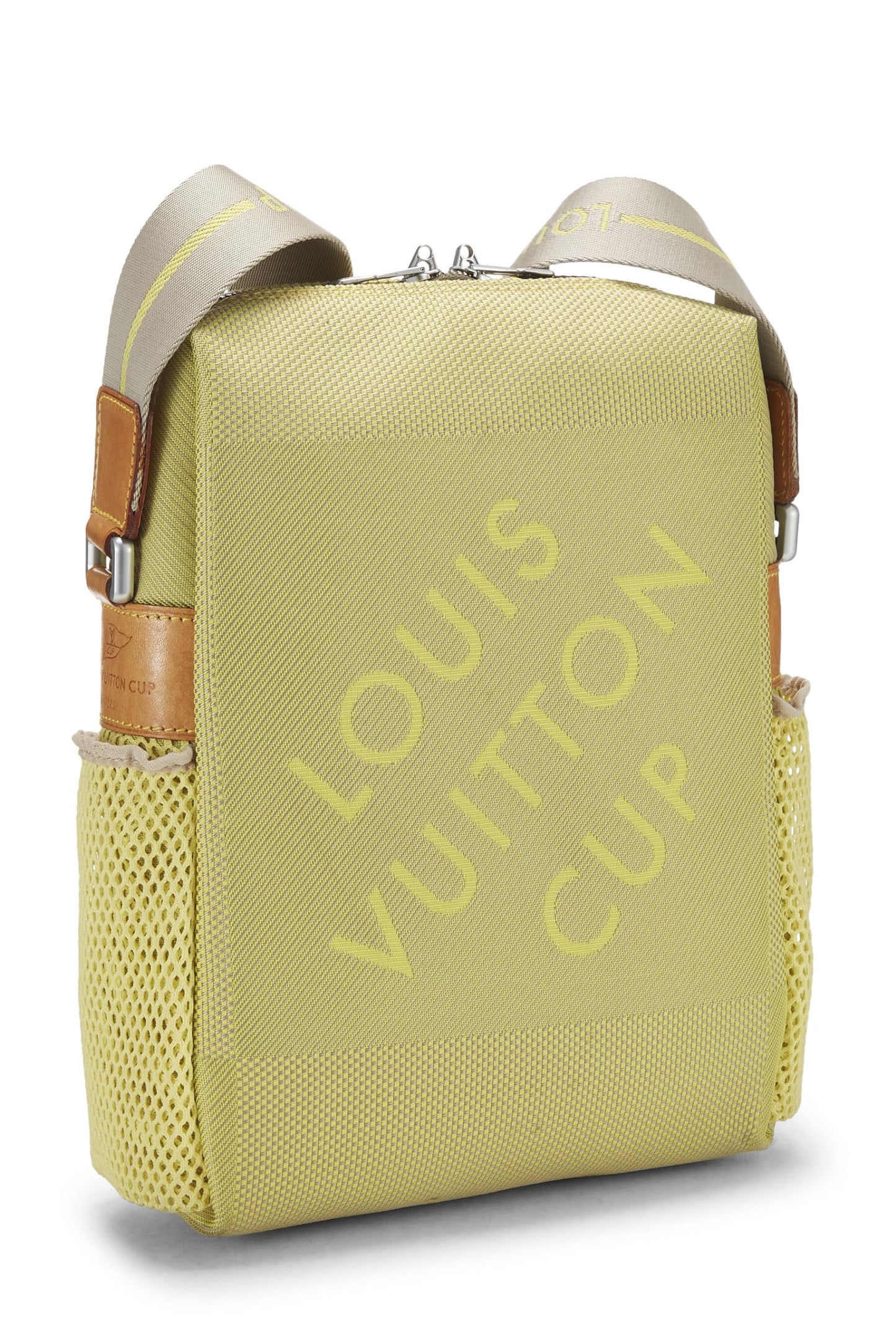 Louis Vuitton, sac à bandoulière LV Cup Jaune Green Damier Geant Weatherly d'occasion en édition limitée, jaune