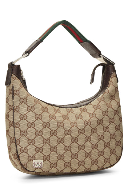 Gucci, Pre-Loved Original GG Canvas Pop Hobo, Brown