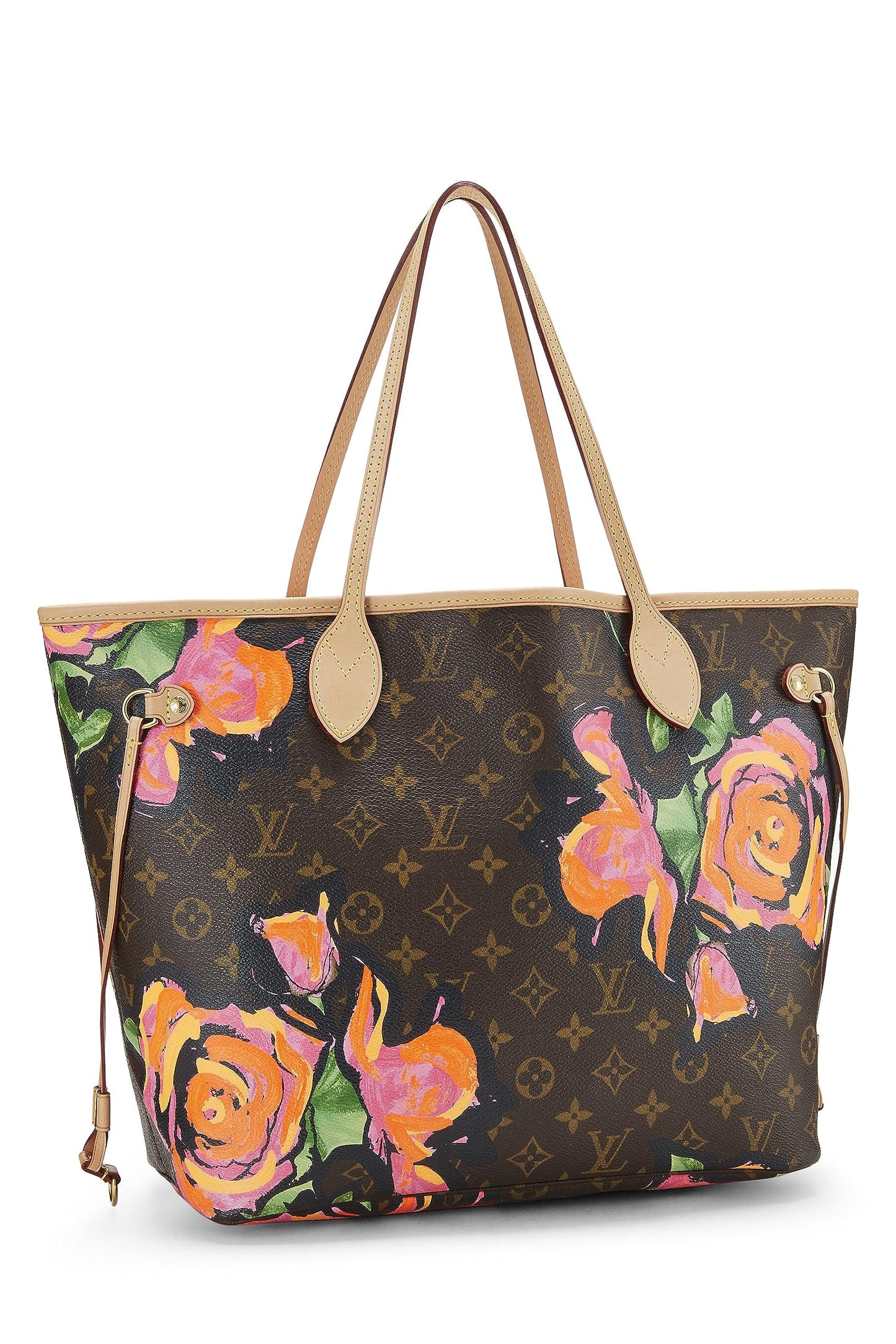 Louis Vuitton, Pre-Loved Stephen Sprouse x Louis Vuitton Monogram Canvas Roses Neverfull MM, Marrón