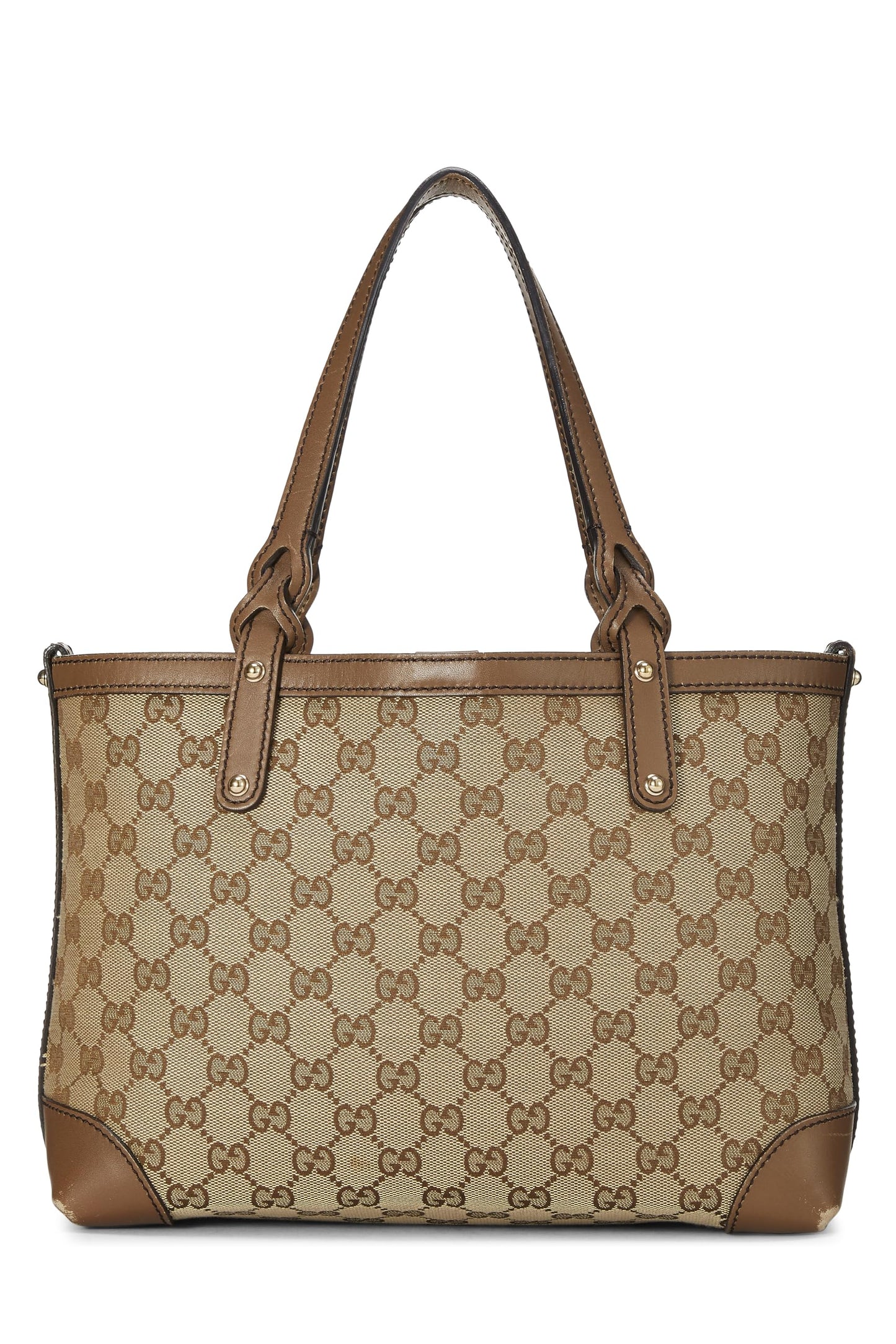 Gucci, sac fourre-tout artisanal en toile GG marron d'origine d'occasion, marron