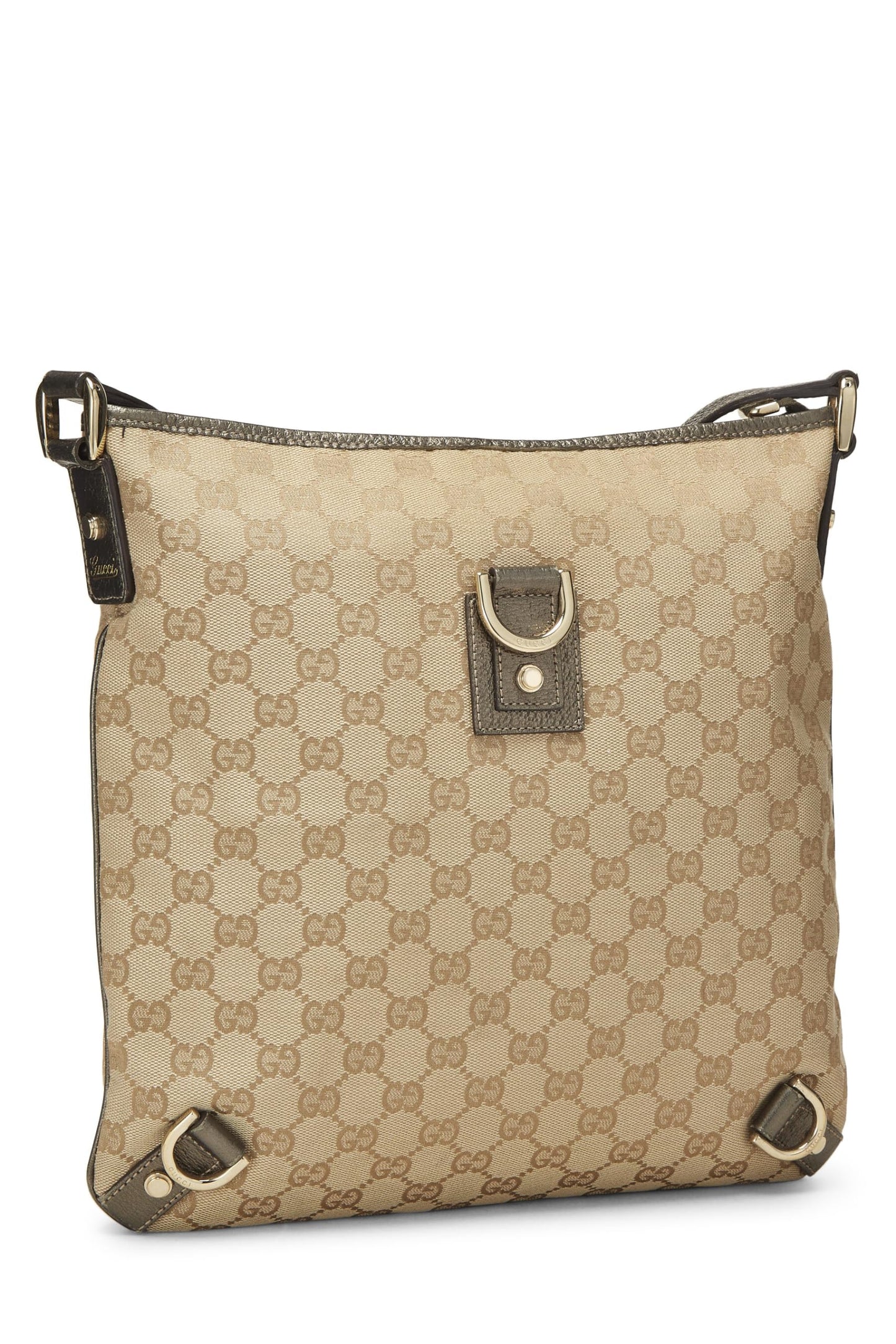 Gucci, Pre-Loved Gold Original GG Canvas Abbey Messenger, Gold