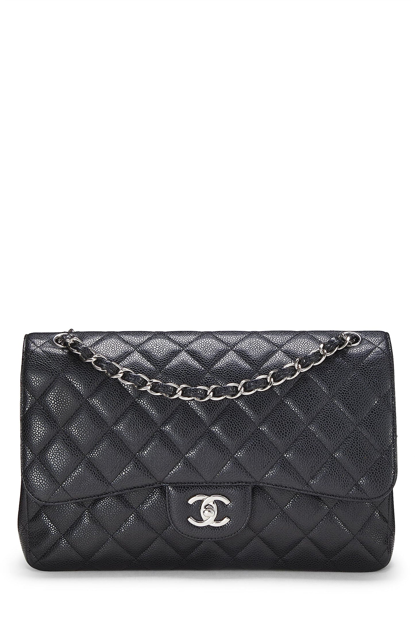 Chanel, Pre-Loved Black Quilted Caviar New Classic Flap Jumbo, Black