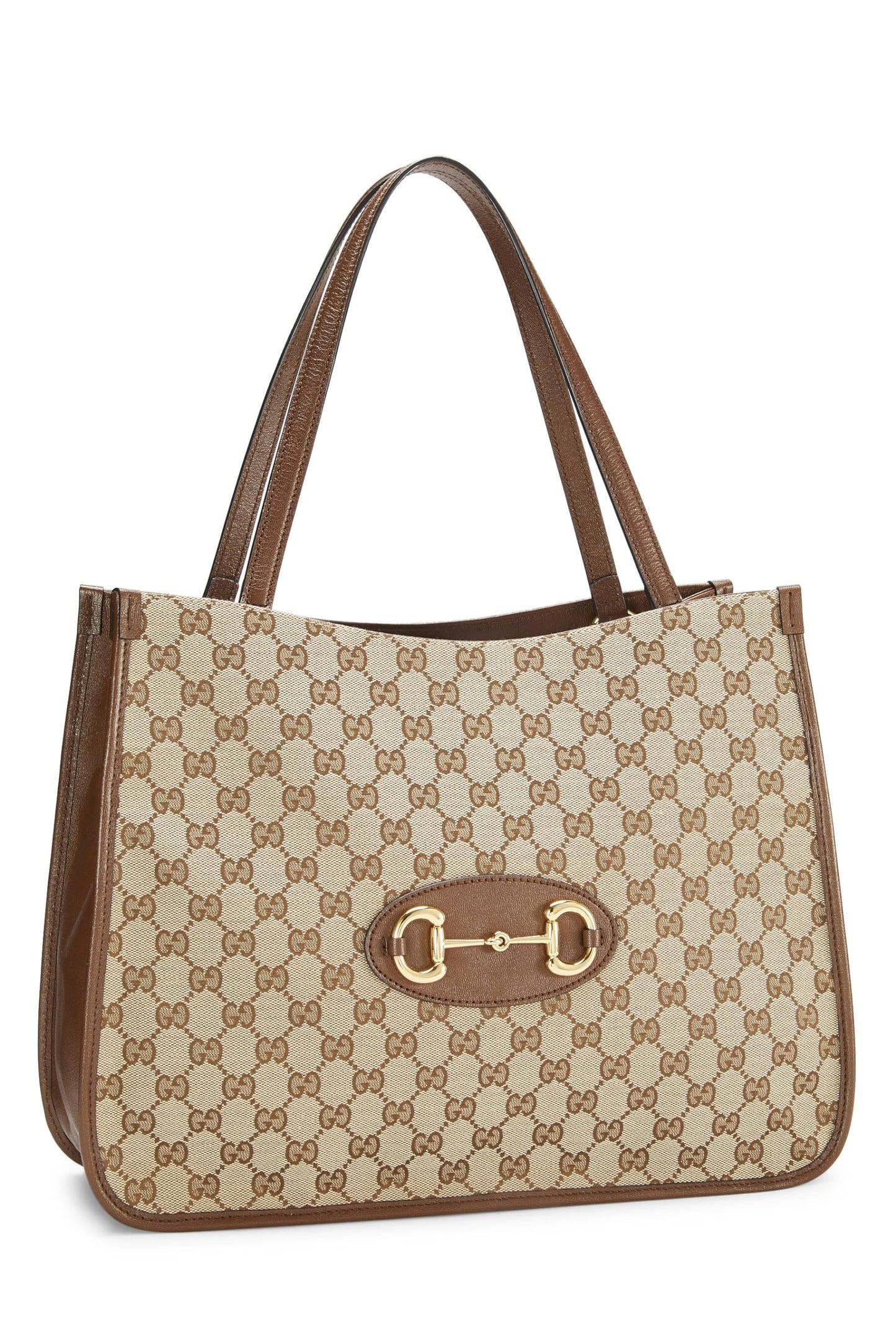 Gucci, Pre-Loved Original GG Canvas Horsebit 1955 Tote, Brown