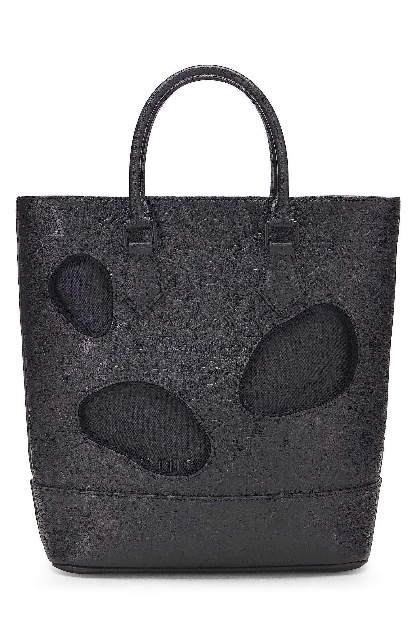 Louis Vuitton, Pre-Loved Comme des Garçons x Louis Vuitton Black Monogram Empreinte Bag with Holes PM, Black