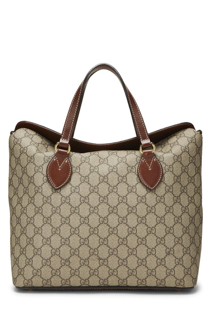 Gucci, sac à main Linea en toile suprême GG d'occasion, marron