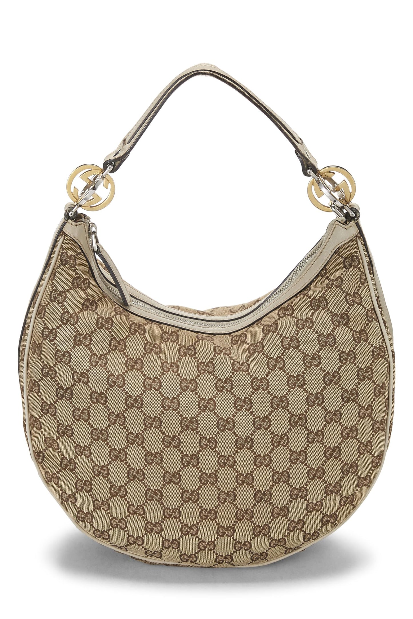 Gucci, Hobo Hobo Twins de lona GG original blanco Pre-Loved, Blanco