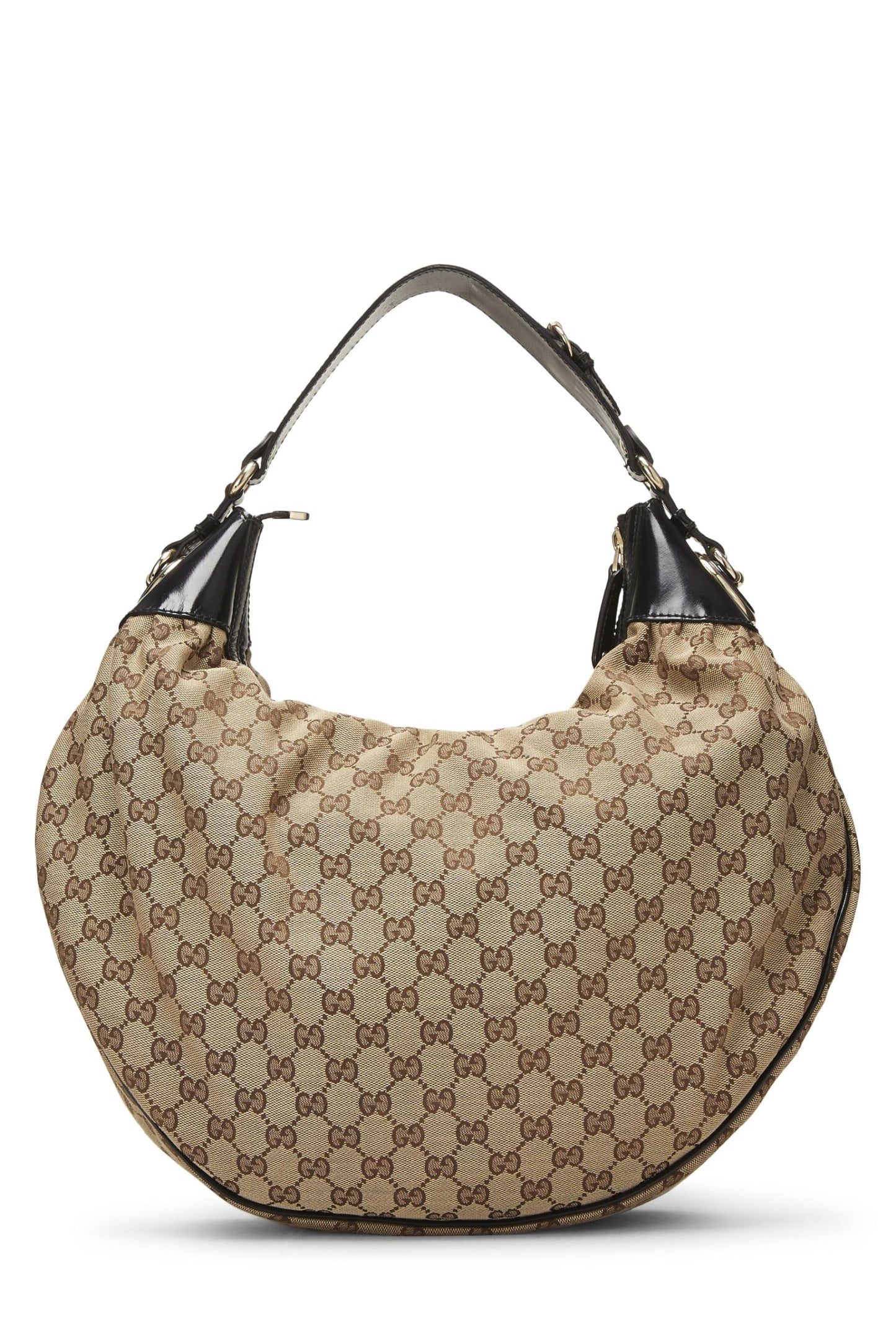 Gucci, sac hobo en toile GG noir d'occasion, noir