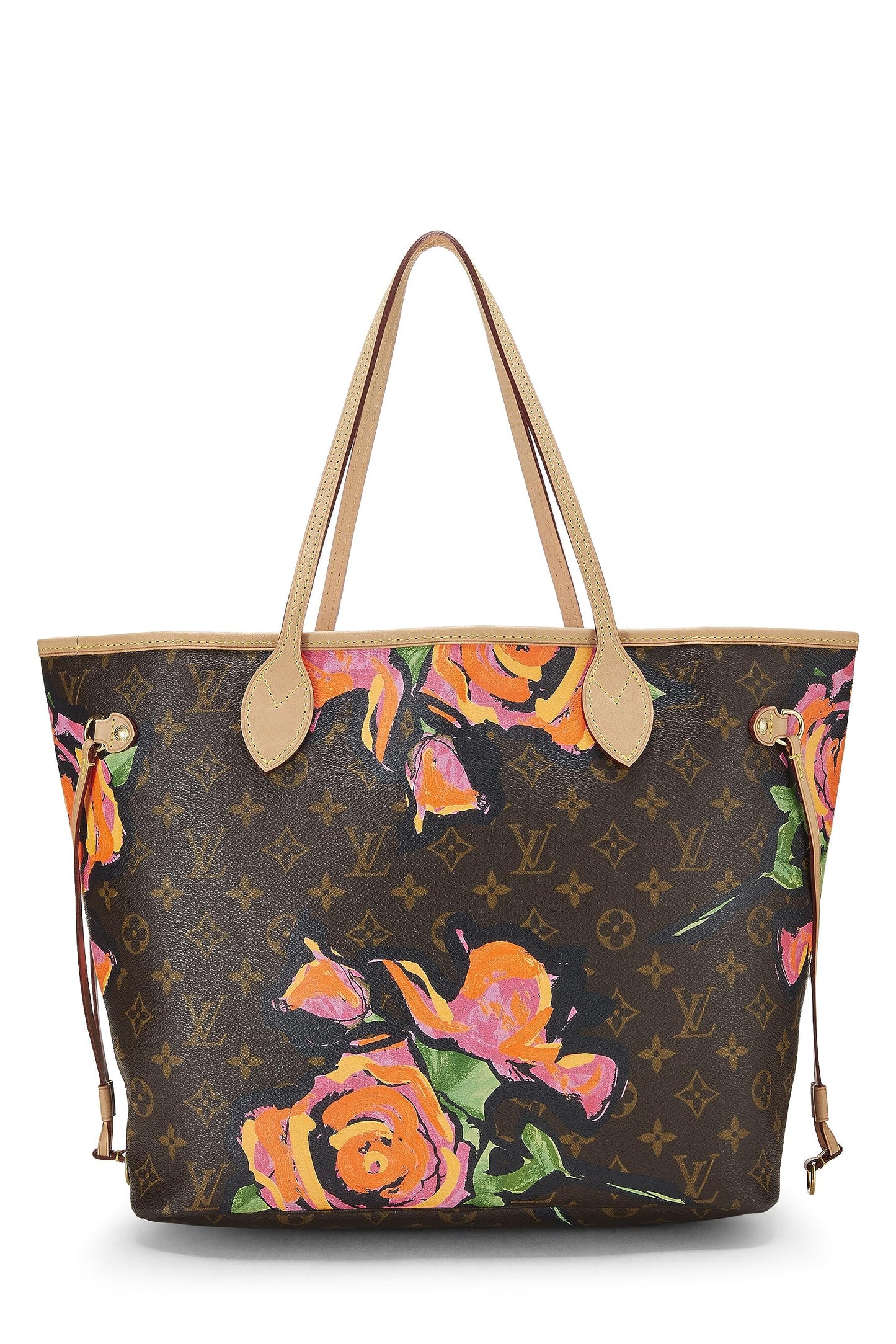 Louis Vuitton, Pre-Loved Stephen Sprouse x Louis Vuitton Monogram Canvas Roses Neverfull MM, Marrón