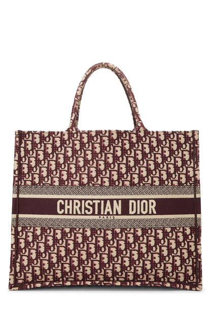 Dior, Sac fourre-tout Trotter en toile bordeaux d'occasion, grand modèle, bordeaux