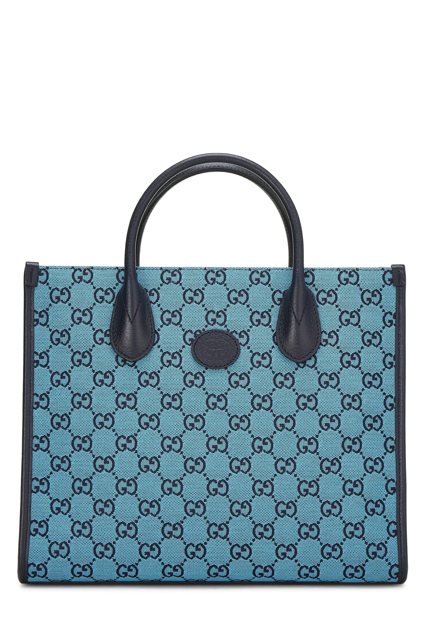 Gucci, sac fourre-tout en toile GG bleu d'occasion, petit modèle, bleu