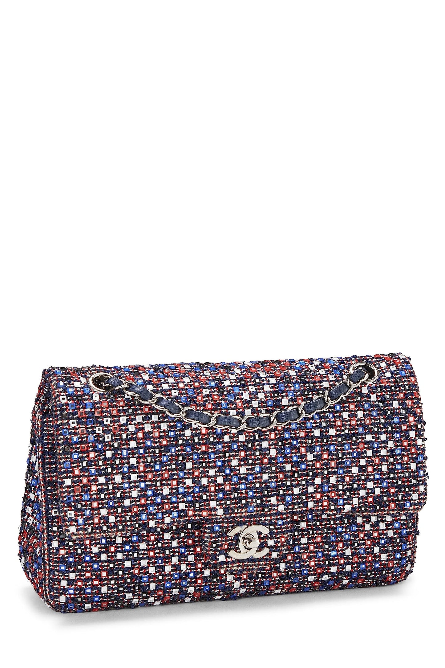 Chanel, Pre-Loved Multicolor Tweed Classic Doble Solapa Mediano, Multi