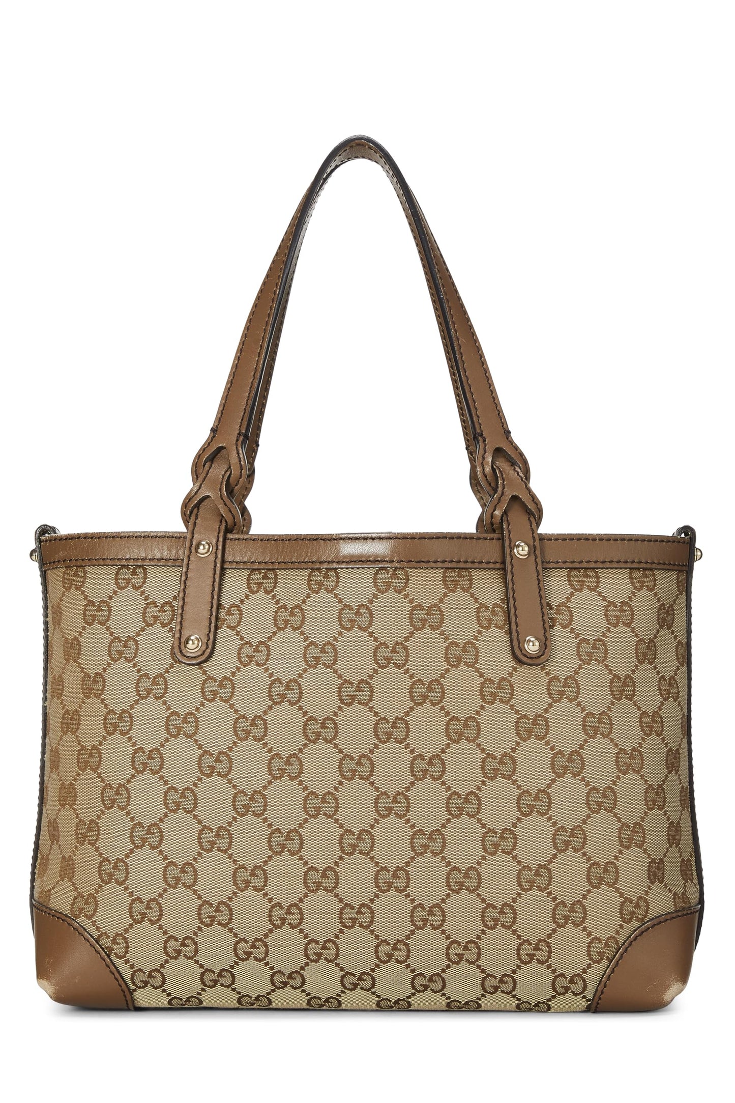 Gucci, sac fourre-tout artisanal en toile GG marron d'origine d'occasion, marron