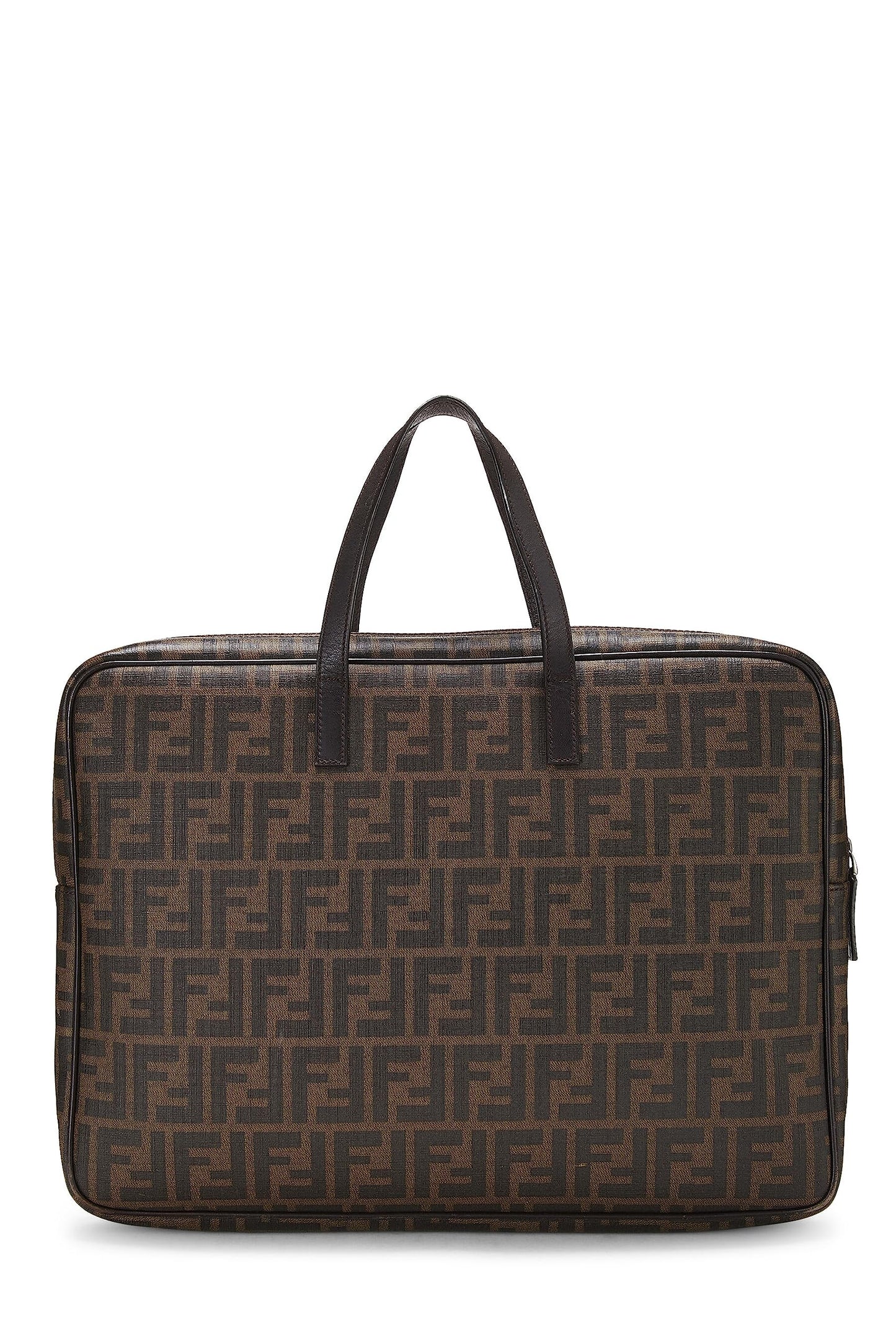 Fendi, porte-documents en toile enduite marron Zucca d'occasion, marron