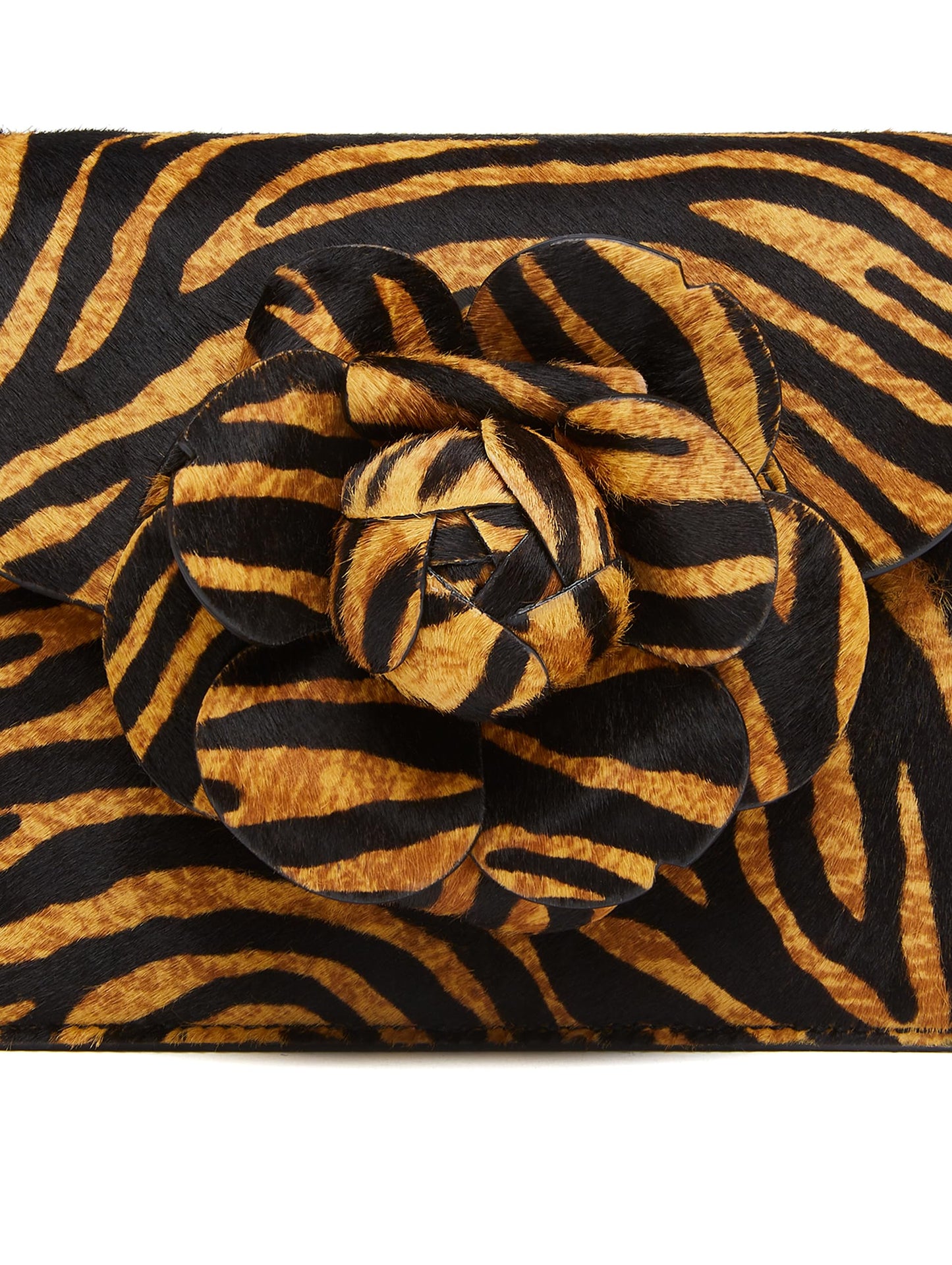 Oscar de la Renta, Bolso mini TRO con estampado de tigre, Miel