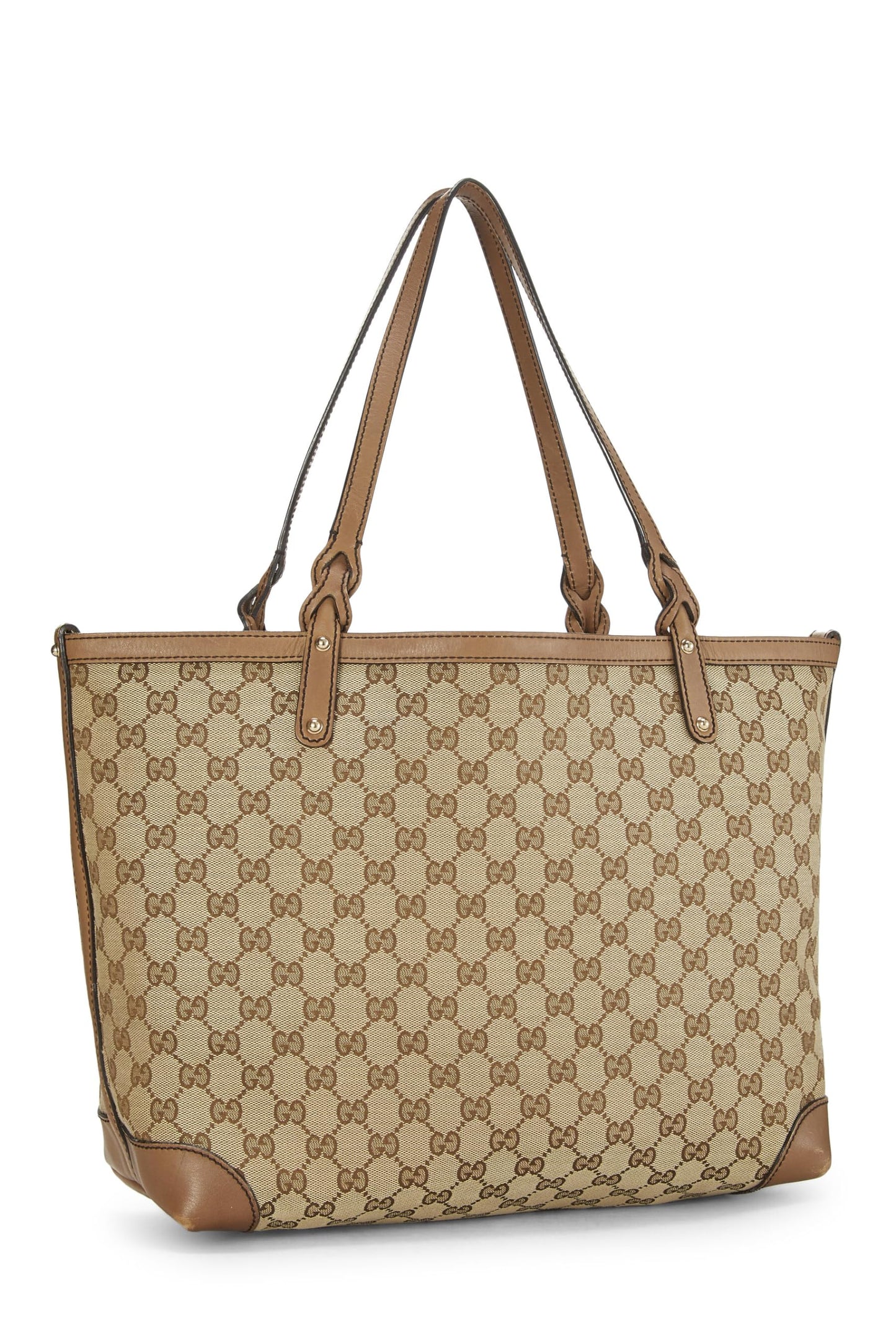 Gucci, Pre-Loved Beige Original GG Canvas Craft Tote, Brown