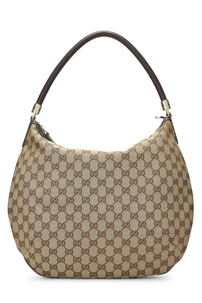 Gucci, sac hobo en toile GG d'origine d'occasion, marron