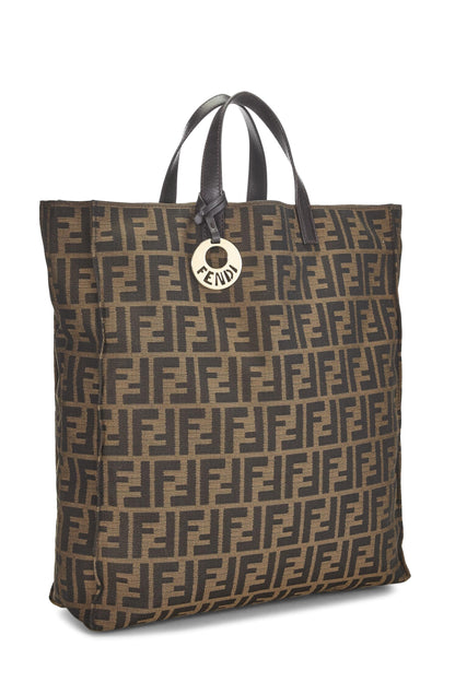 Fendi, Pre-Loved Brown Zucca Canvas Vertical Tote, Brown