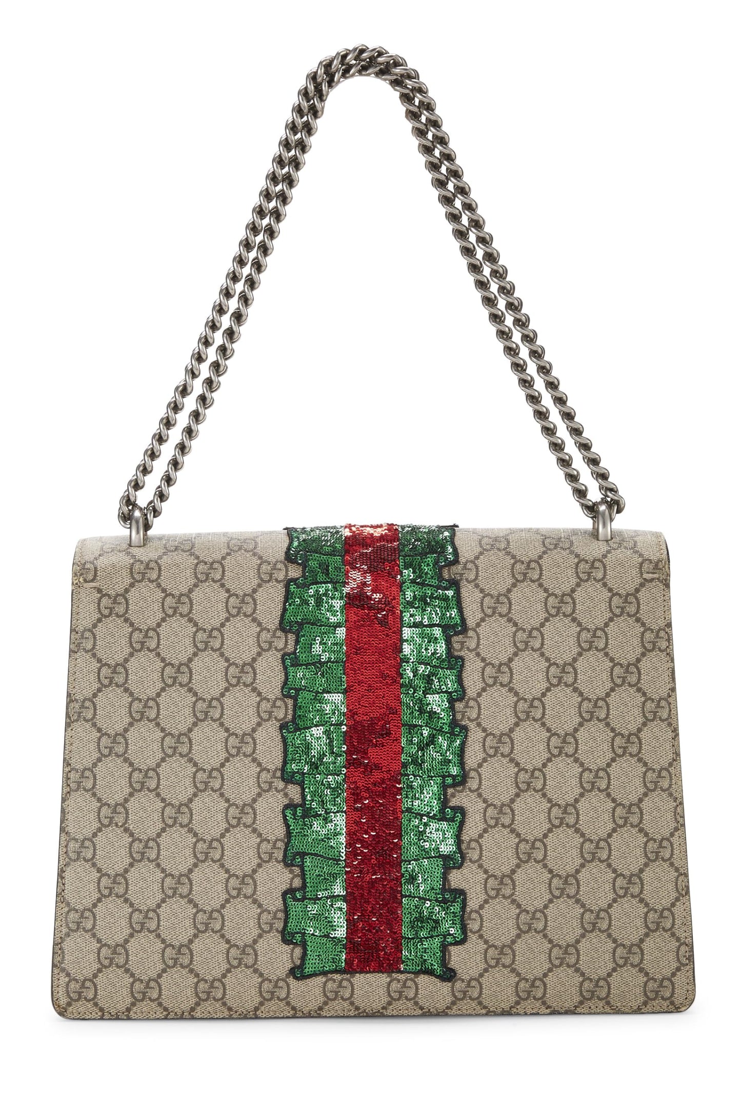 Gucci, Bolso Dionysus mediano de lona GG Supreme bordado multicolor Pre-Loved, Marrón