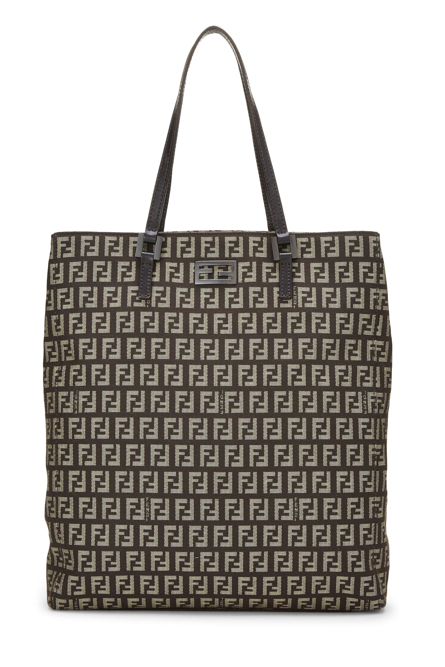 Fendi, Pre-Loved Brown Zucca Canvas Selleria Vertical Tote Small, Brown