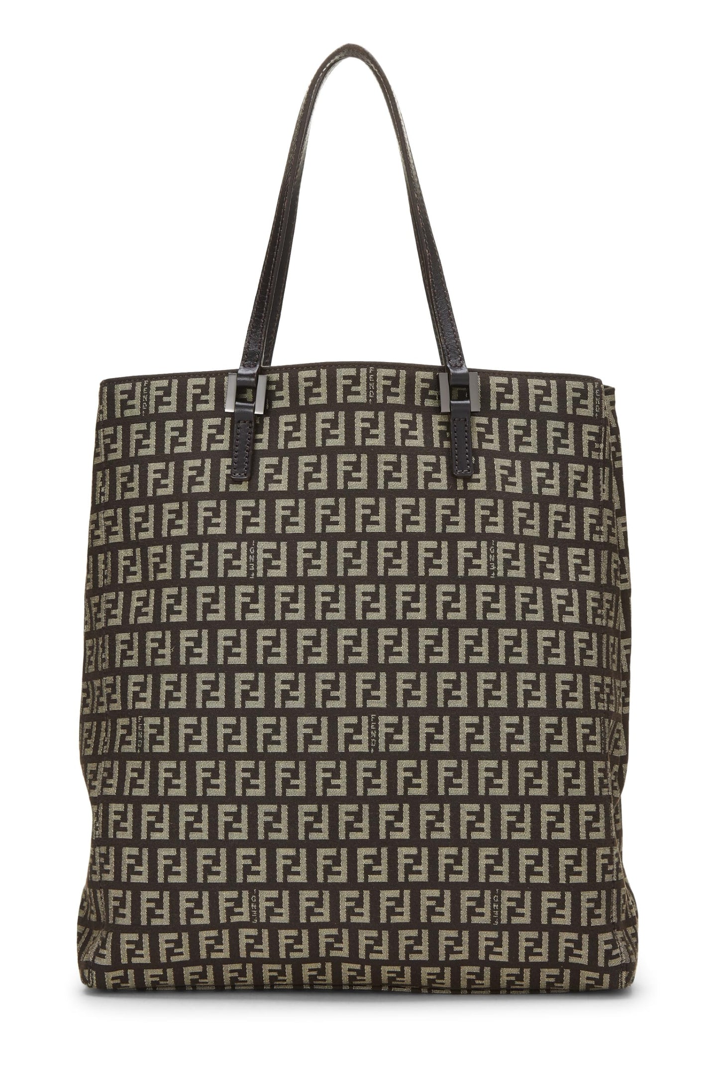 Fendi, Pre-Loved Brown Zucca Canvas Selleria Vertical Tote Small, Brown