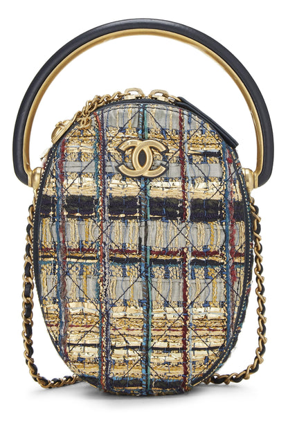 Chanel, Pre-Loved Paris-Egypt Metallic Gold Tweed Oval Bag, Multi